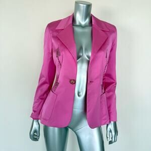 Daniela Drei women pink atlas jacket size 44 IT or 6 US